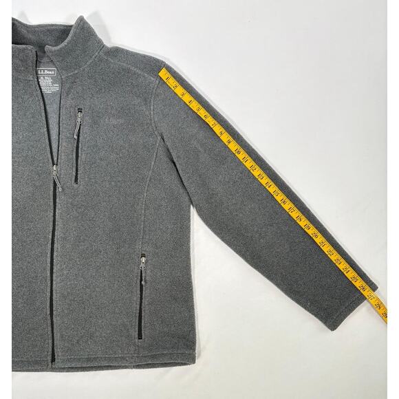 Vintage Gray Black LL Bean Classic Fleece Jacket Mens XL Tall Full Zip Outdoor - Picture 5 of 13